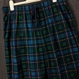 Nautica Plaid Flannel Pajama Pants Mens XL Green Sleepwear Pockets Classic